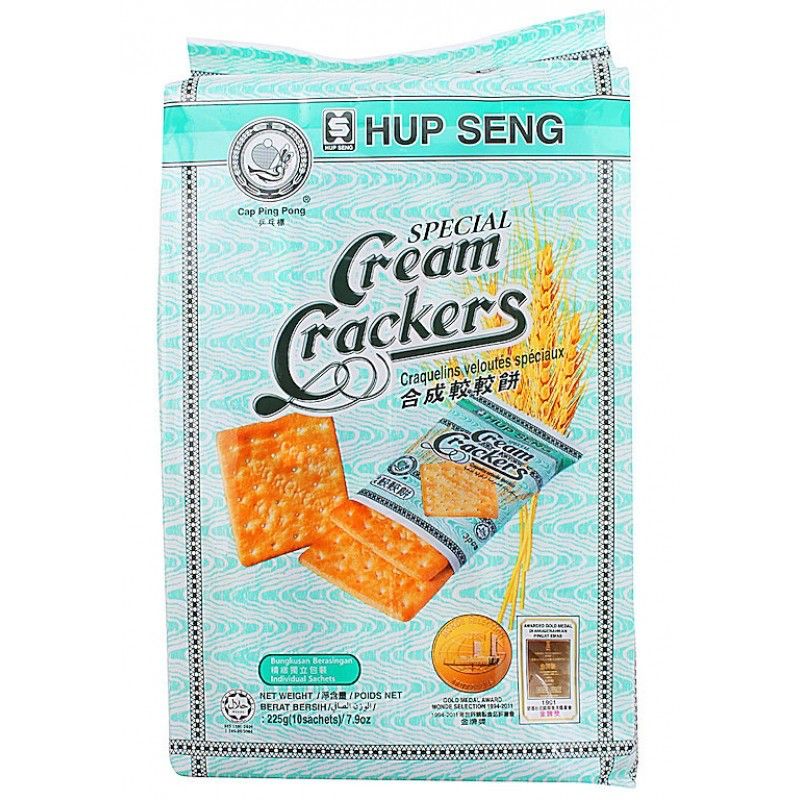 HUP SENG SPECIAL CREAM CRACKERS 10 SACHETS 225G