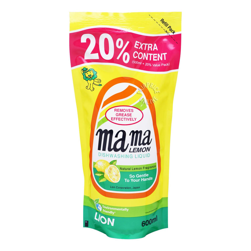 Mama Lemon Dishwashing Liquid - Natural Lemon  600ml