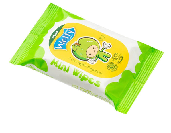 WETTY WIPES Mini Wet Wipes (Antibacterial & Fragrance free) 8S
