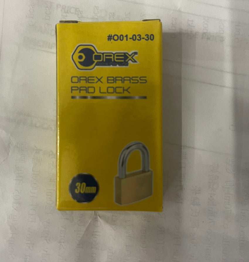OREX BRASS PAD LOCK -30MM