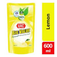 UIC DISHWASHING LIQUID LEMON 600ML POUCH 