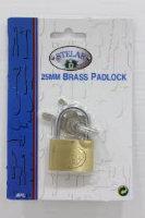 STELAR 25MM BRASS PADLOCK 