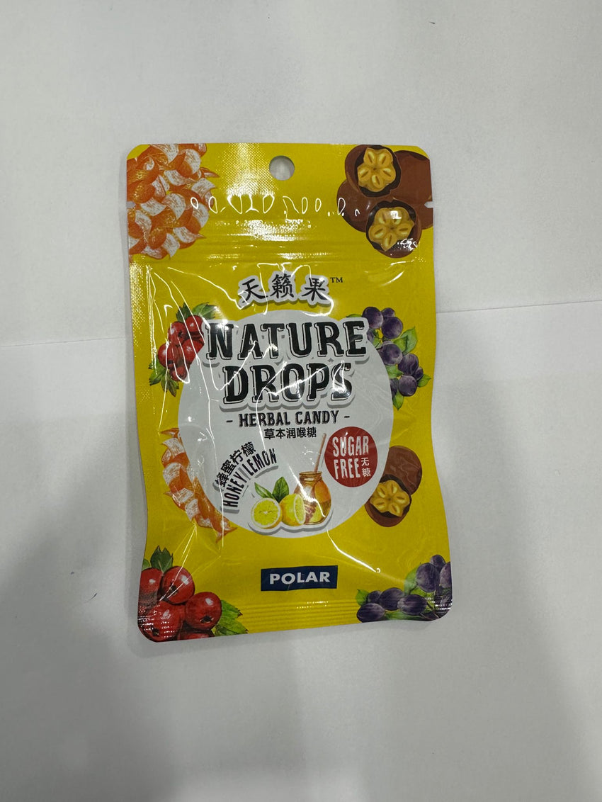 NATURE DROPS HONEY LEMON HERBAL CANDY 23G