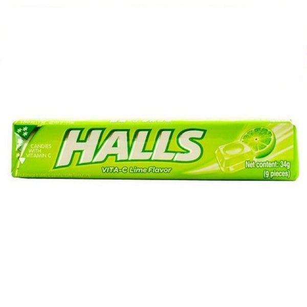 HALLS VITA-C LIME FLAVOURED CANDY STICK (34G)