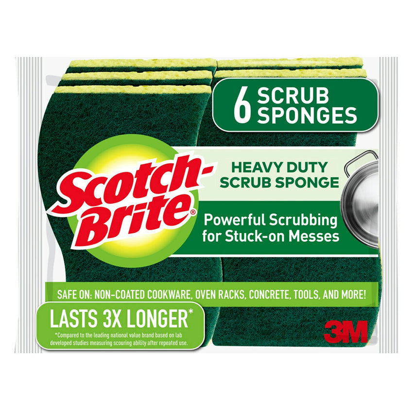 SCOTCH BRITE SCRUBBING SPONGE-6PCS (10CMX7CM)